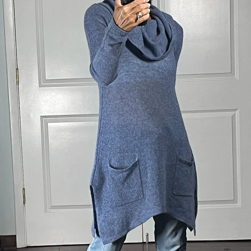 Sala Fifth Avenue 100% cashmere turtle neck hoodie sweater size XS - Picture 2 of 12